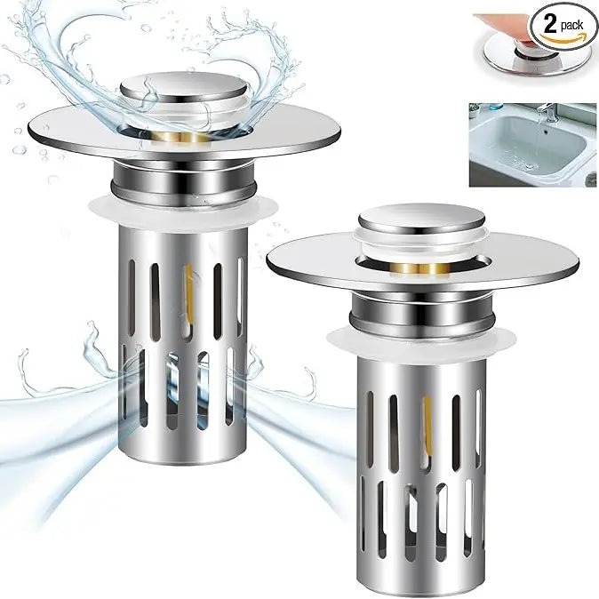 Pop-Up Bathroom Sink Drain Strainer