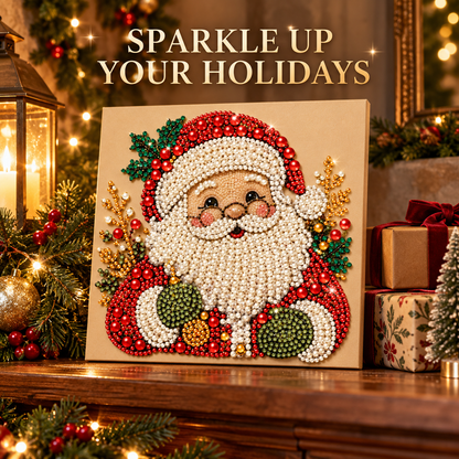 🎄 3D Christmas Diamond Painting Kit ✨ Santa DIY Holiday Decoration