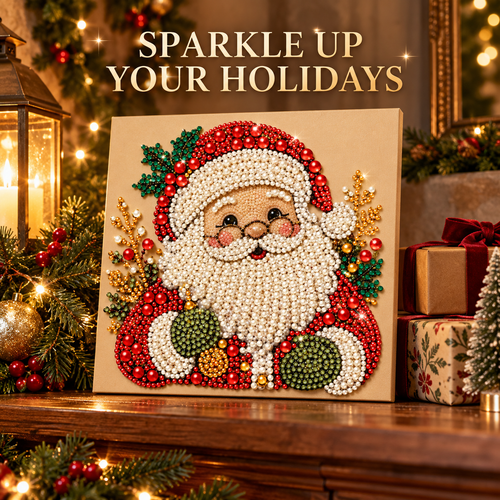 🎄 3D Christmas Diamond Painting Kit ✨ Santa DIY Holiday Decoration