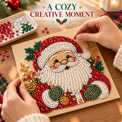 🎄 3D Christmas Diamond Painting Kit ✨ Santa DIY Holiday Decoration