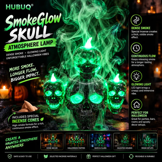 SpookyGlow Skull Incense Burner – Halloween Smoke Atmosphere Lamp