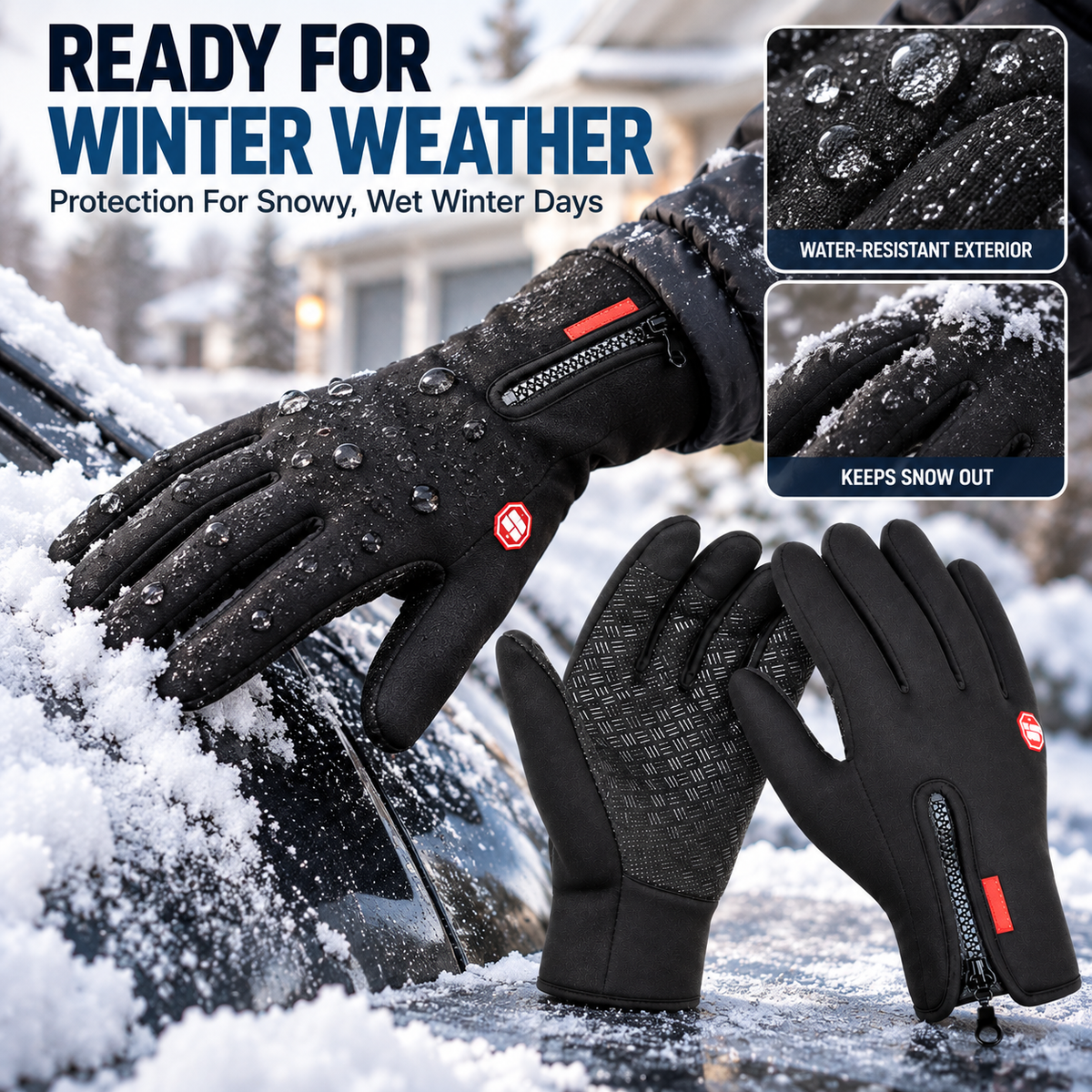 Waterproof Touchscreen Gloves for Outdoor Working