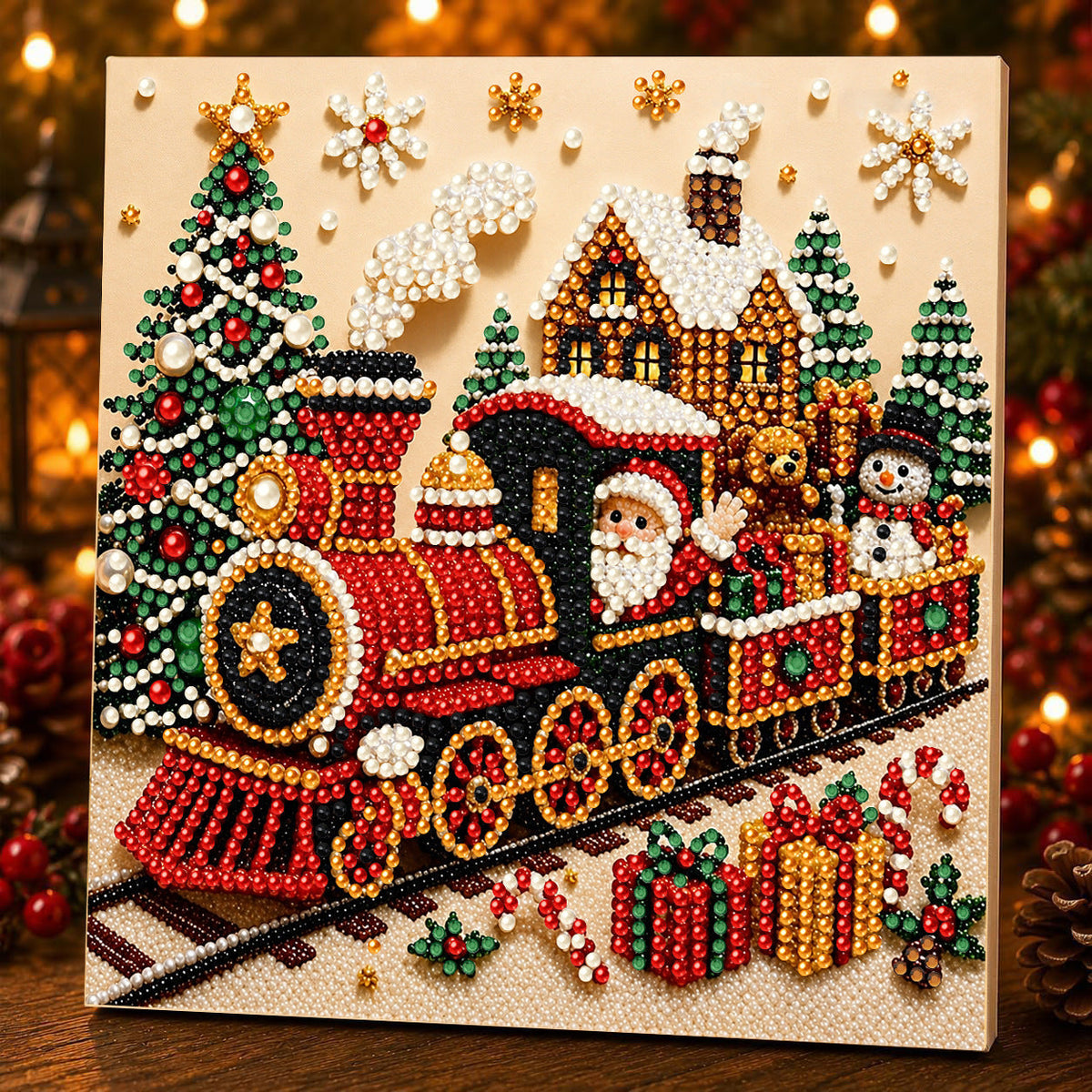 🎄 3D Christmas Diamond Painting Kit ✨ Santa DIY Holiday Decoration