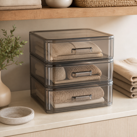Cirevata Clear Stack Drawer Organizer