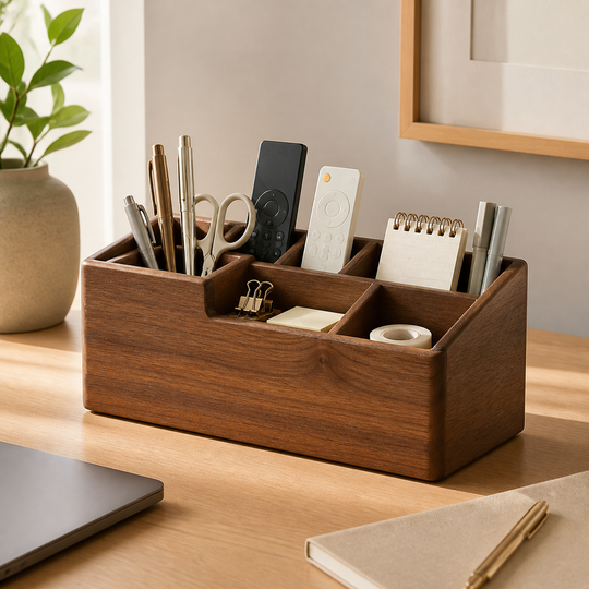 Cirevata Walnut Desktop Organizer