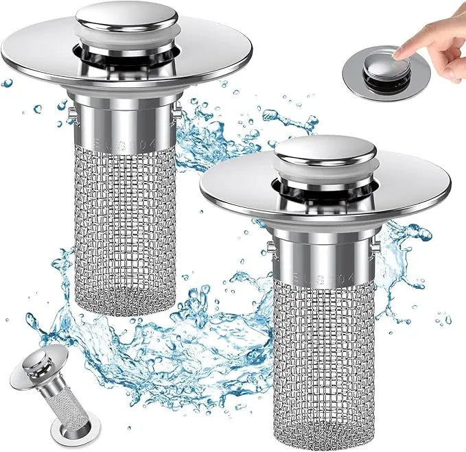 Pop-Up Bathroom Sink Drain Strainer