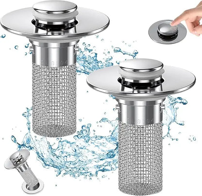 Pop-Up Bathroom Sink Drain Strainer