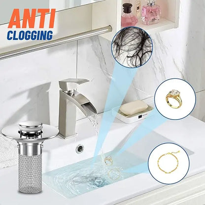 Pop-Up Bathroom Sink Drain Strainer