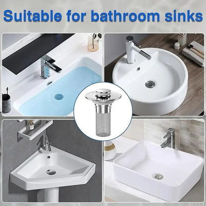 Pop-Up Bathroom Sink Drain Strainer