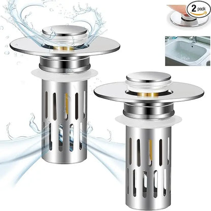 Pop-Up Bathroom Sink Drain Strainer